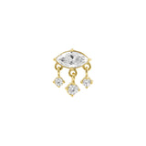 Nickel-Free Stainless Steel - Zirconia Eye Dangle - Gold