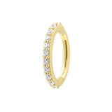 Ovaler Bauchnabel-Clicker aus 18 Karat Gold mit Zirkonia