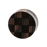 Wood Weaved Squares Plugs - Sono Dark Brown