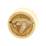 Wood Diamond Plugs - Crocodile Light Brown