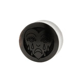 Wood Crying Heart Plugs - Areng Wood Black