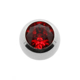 Surgical Steel Jewelled Threaded Ball Light Siam