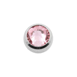 Surgical Steel Threaded Ball With Extra Large Crystal Rose