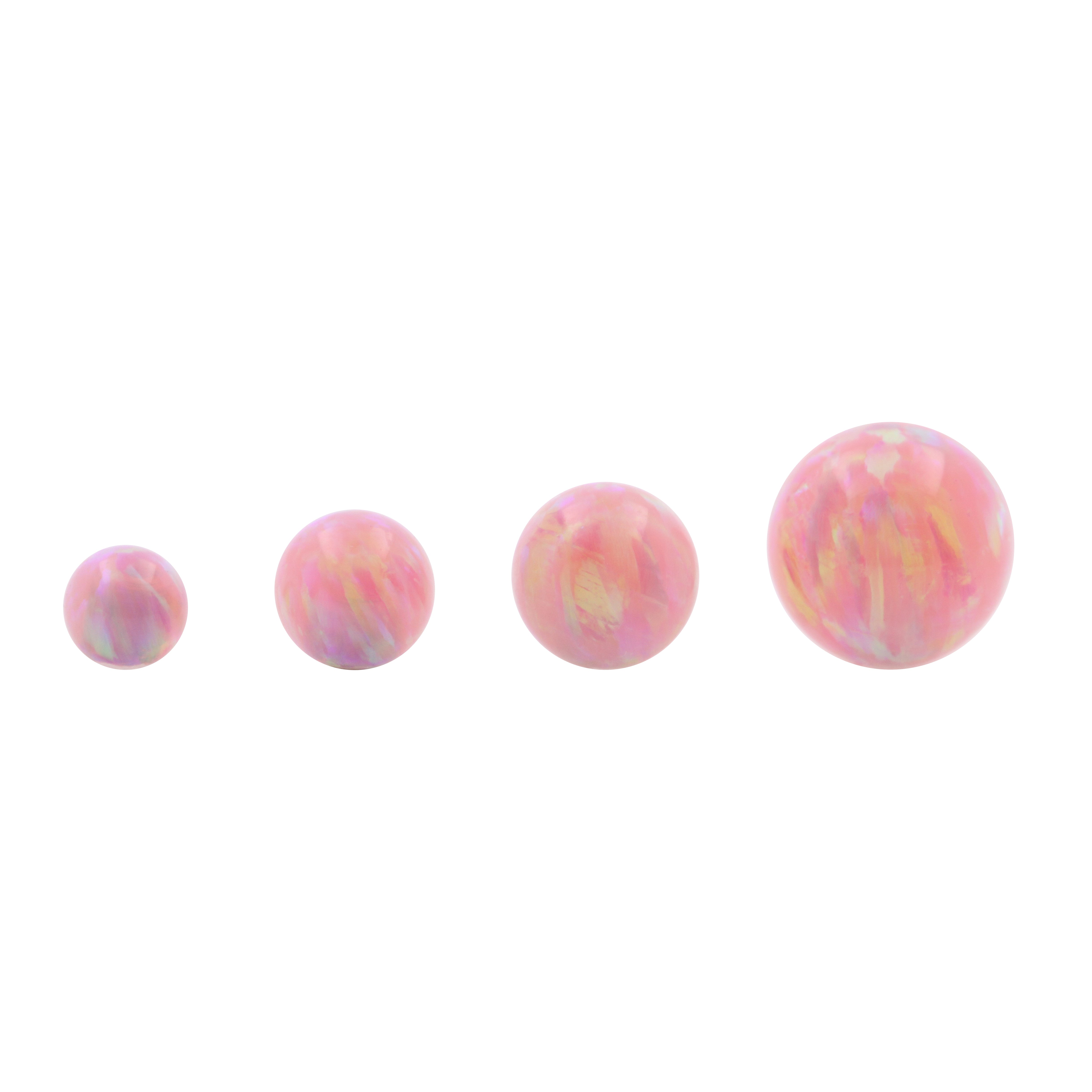Synthetic Stone Threaded Opal Ball Pink Opal