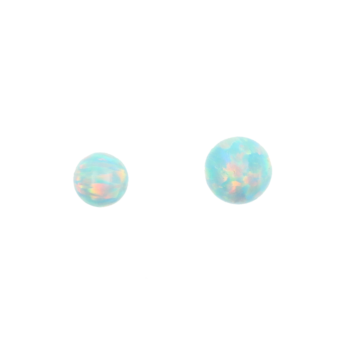 Synthetic Stone Threaded Opal Ball Light Green Opal