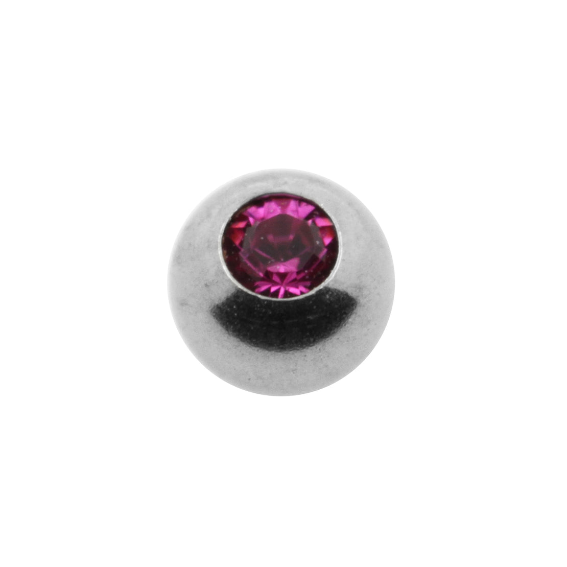 Titanium Jewelled Threaded Ball Fuchsia