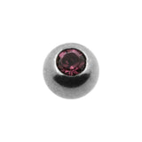Titanium Jewelled Threaded Ball Amethyst
