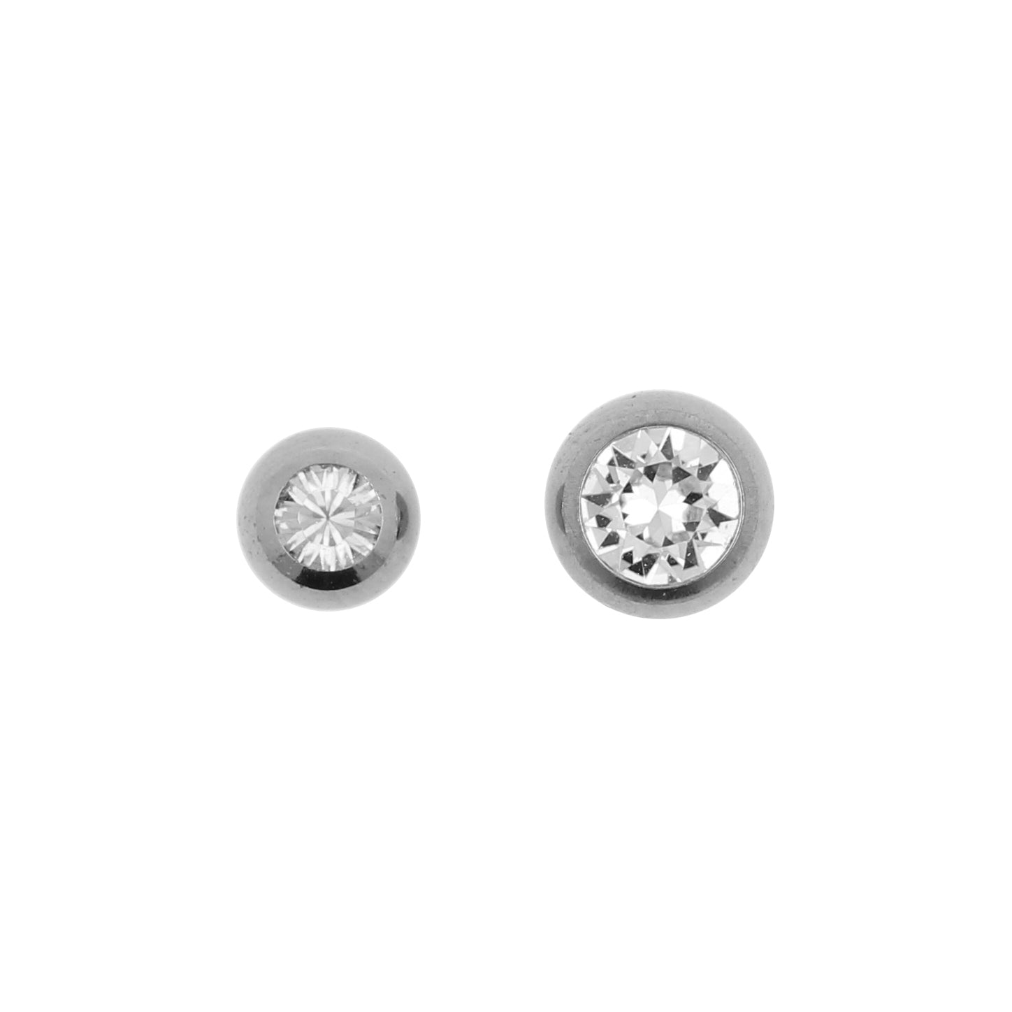 Titanium Jewelled Threaded Ball Clear