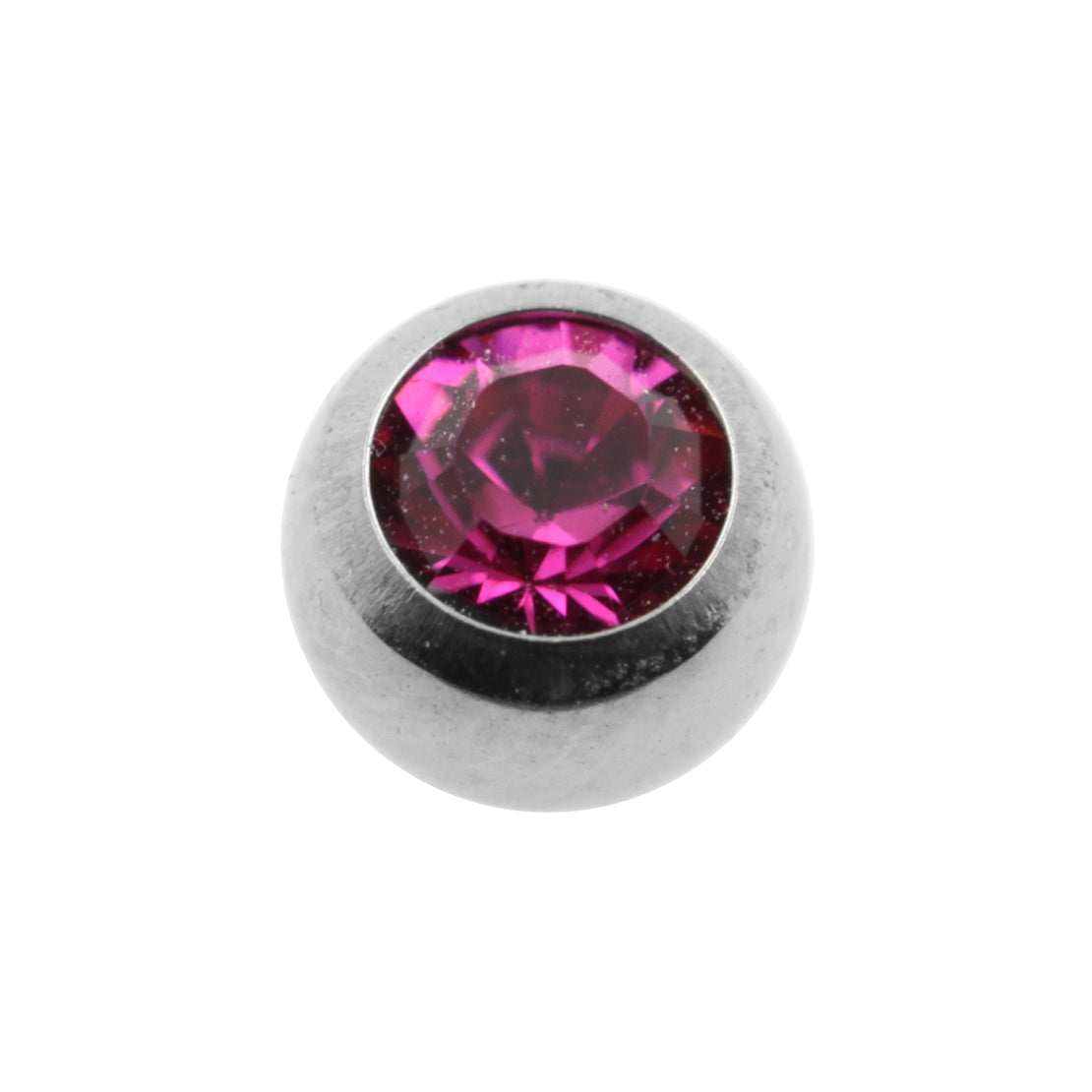 Titanium Jewelled Threaded Ball Fuchsia