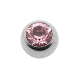 Titanium Jewelled Threaded Ball Light Rose