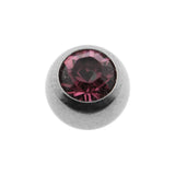 Titanium Jewelled Threaded Ball Amethyst