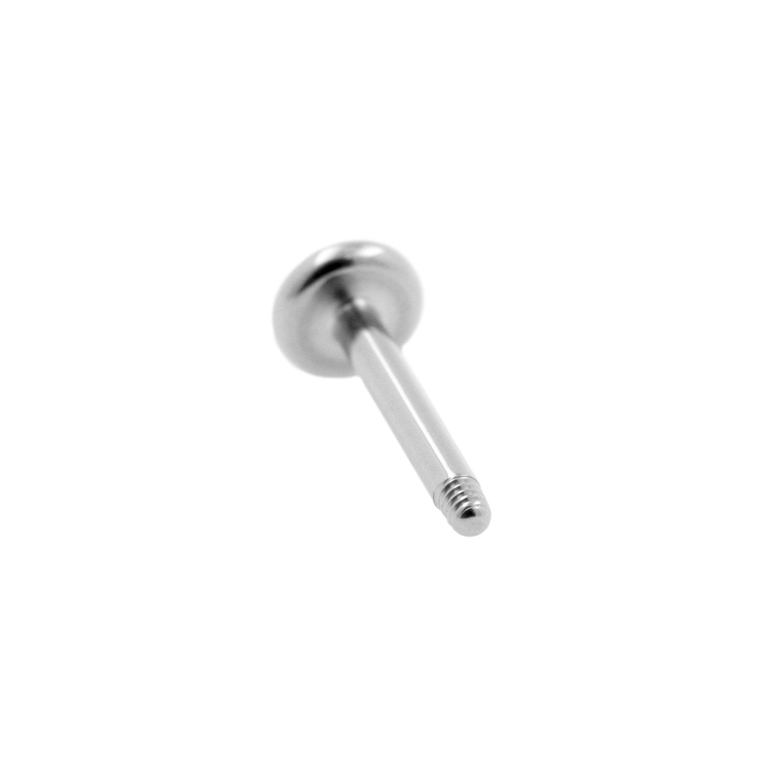 Titanium Labret Stud - 4 mm Disc Silver