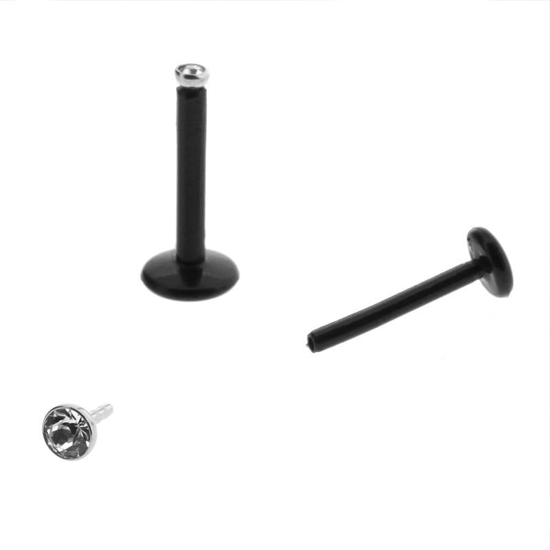 Surgical Steel Jewelled Insert For Bioplast Labret Clear