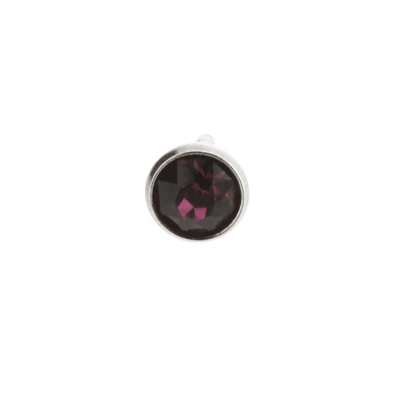 Surgical Steel Jewelled Insert For Bioplast Labret Amethyst