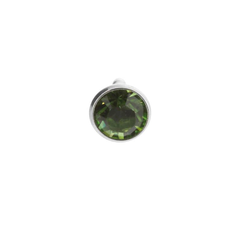 Surgical Steel Jewelled Insert For Bioplast Labret Peridot