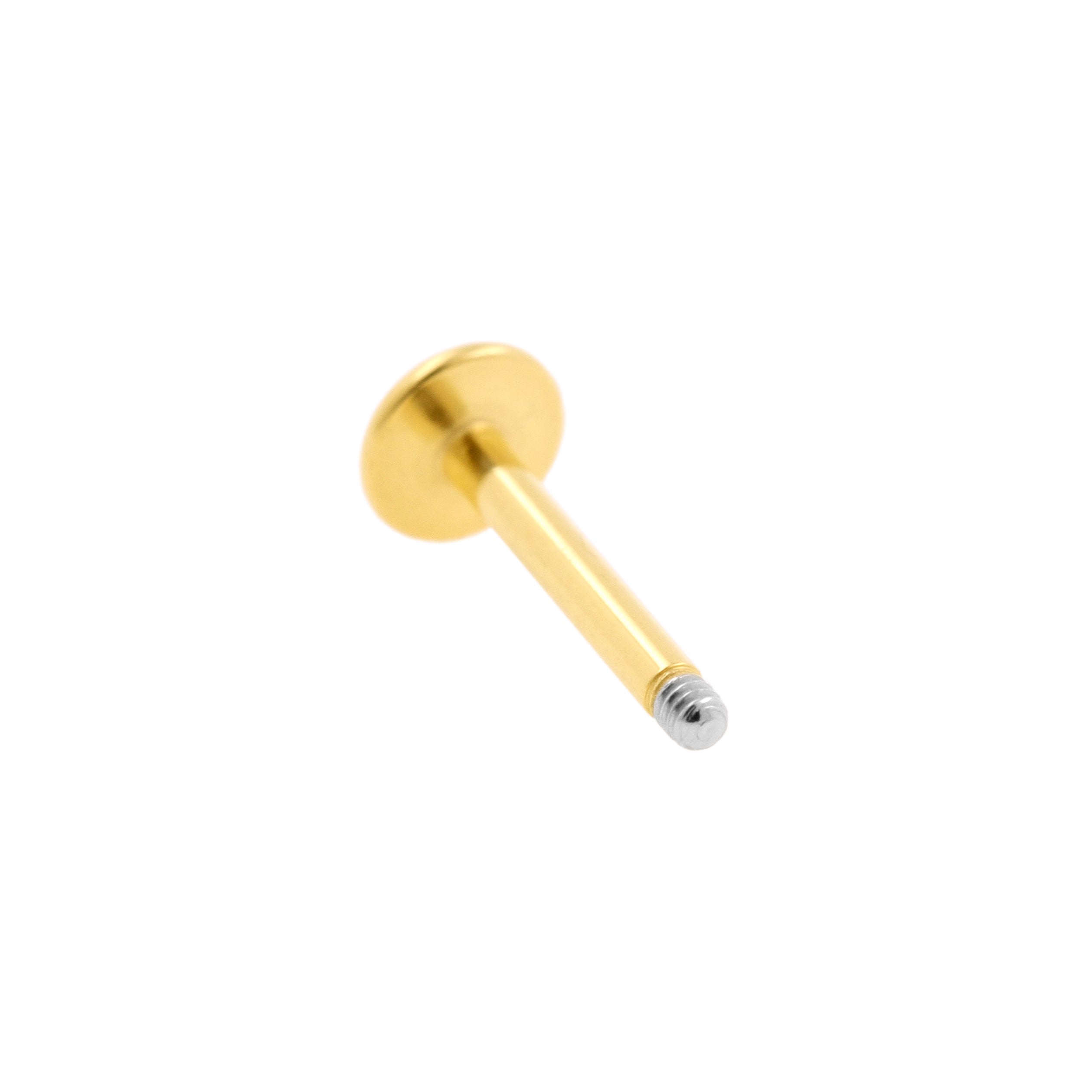 Surgical Steel Labret Stud - 4 mm Disc Gold