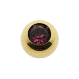 Surgical Steel Jewelled Threaded Ball Amethyst
