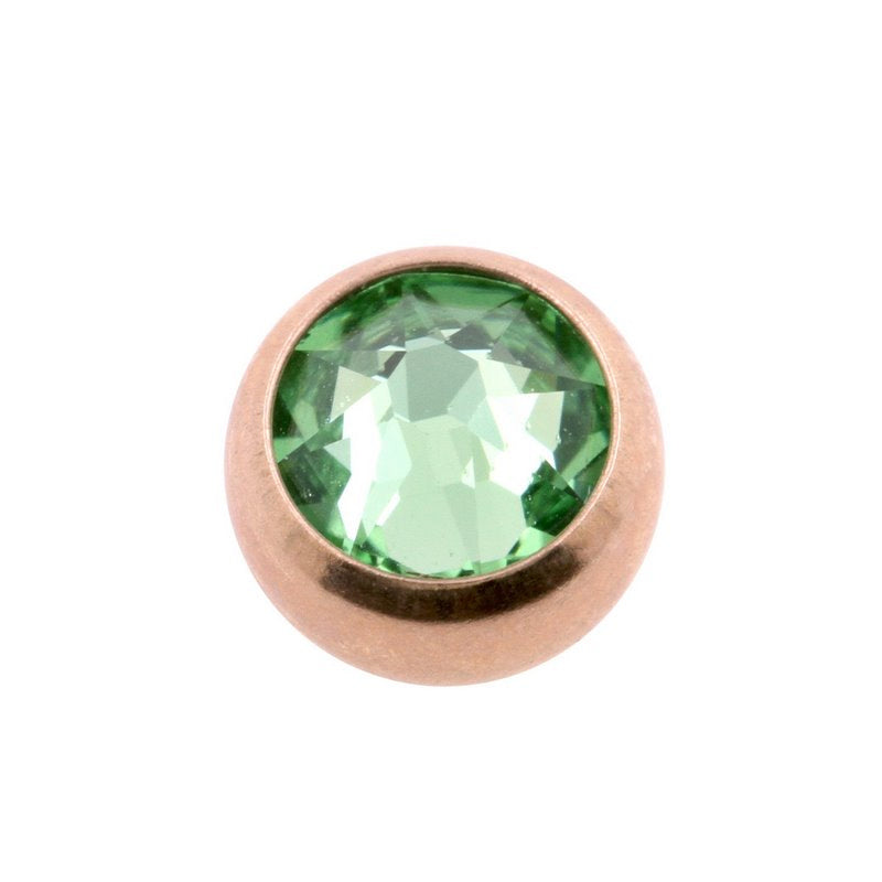 Surgical Steel Jewelled Threaded Ball Peridot