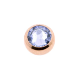 Surgical Steel Jewelled Threaded Ball Light Blue Sapphire
