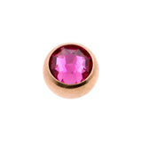 Surgical Steel Jewelled Threaded Ball Fuchsia