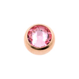 Surgical Steel Jewelled Threaded Ball Light Rose