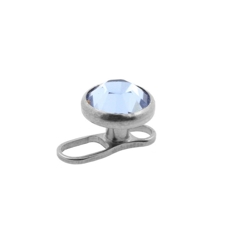 Titanium Jewelled Disc Light Blue Sapphire