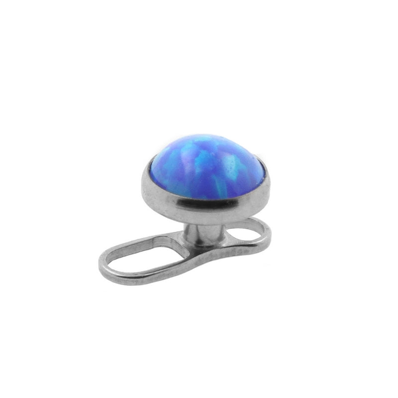 Titanium Cabochon Opal Disc Sapphire Blue Opal