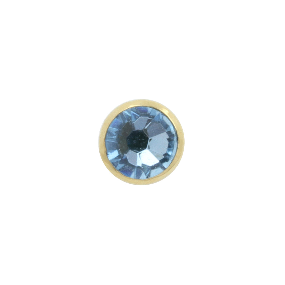 18 Karat Gold Jewelled Disc - for 1,6mm piercing jewelry