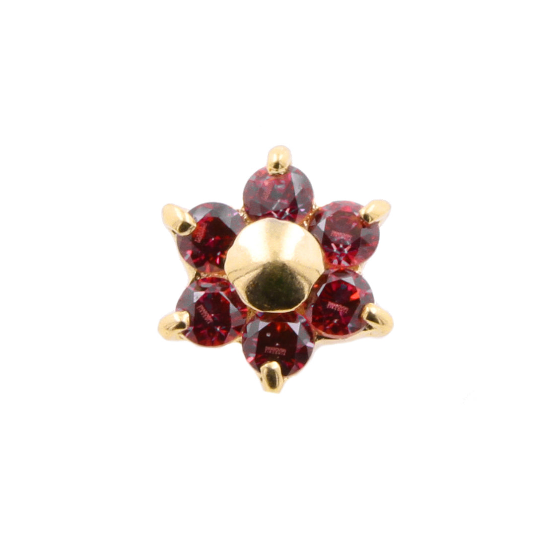 18 Karat Gold Microdermal Flower With Zirconia