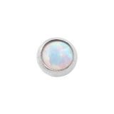 Titanium Cabochon Opal Disc White Opal