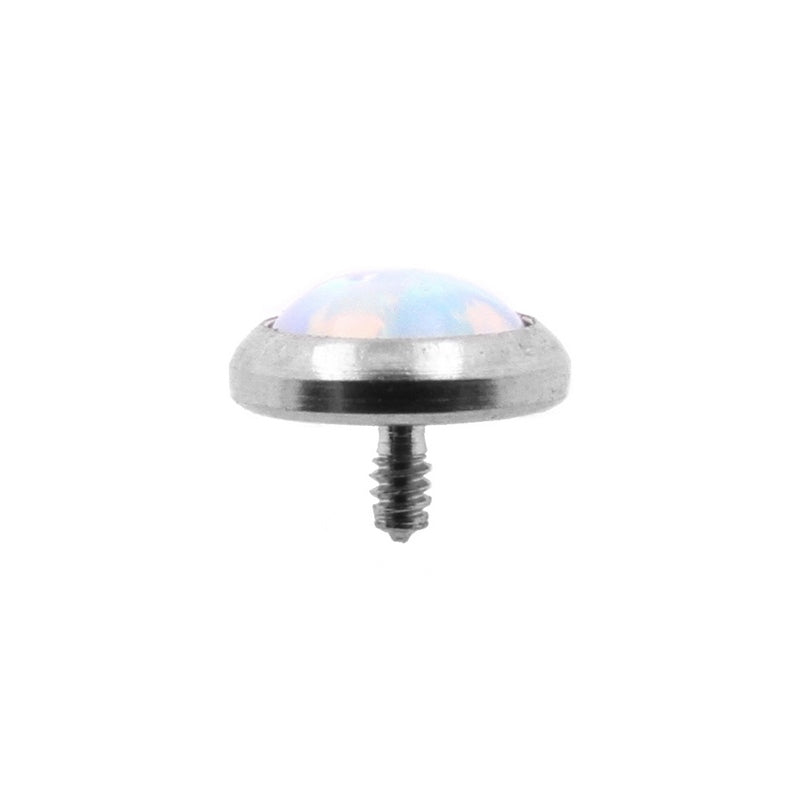 Titanium Cabochon Opal Disc White Opal