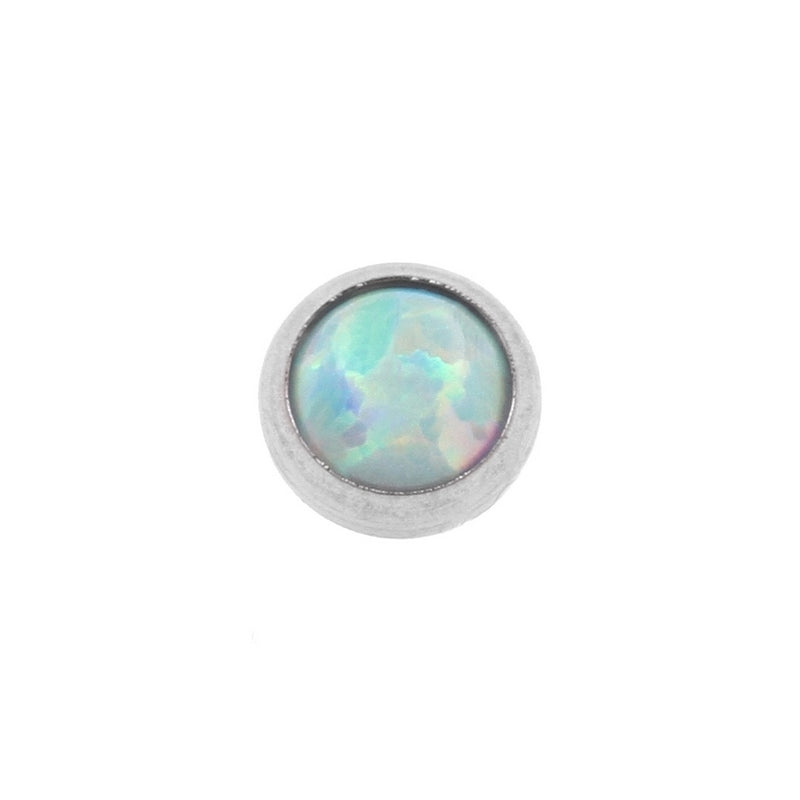 Titanium Cabochon Opal Disc Light Green Opal