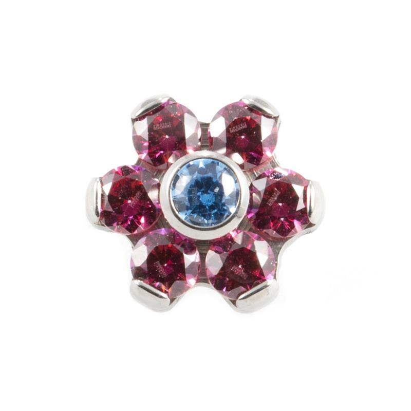 Titanium Zirconia Flower Red / Blue
