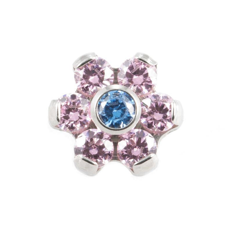 Titanium Zirconia Flower Pink / Blue