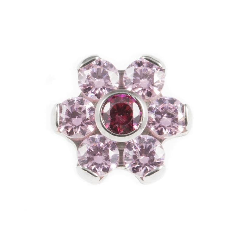 Titanium Zirconia Flower Pink / Red