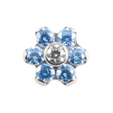Titanium Zirconia Flower Blue / Clear