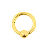 Surgical Steel Ball Closure Click Ring Gold