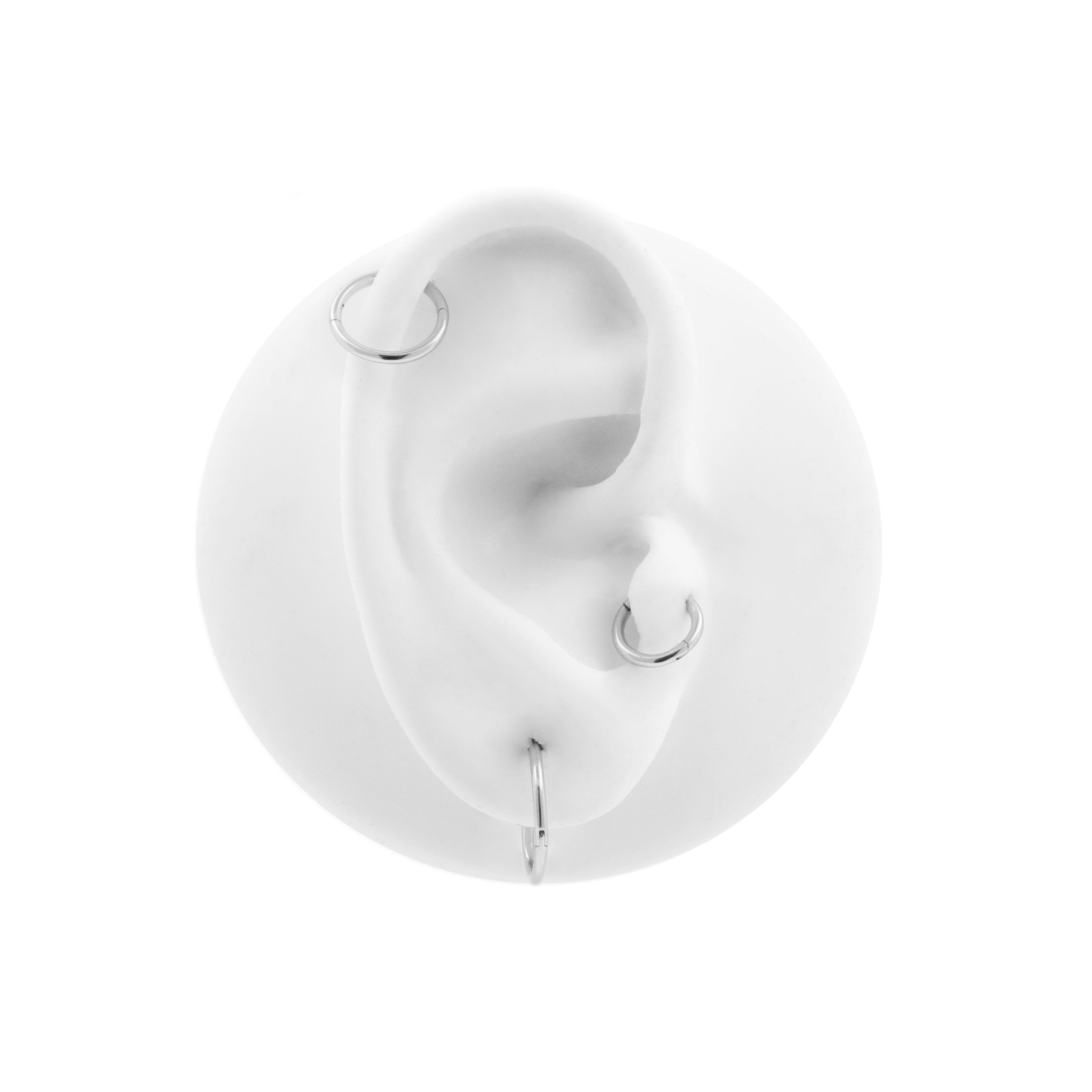 Nickel-Free Stainless Steel Click Ring With Wave Lock Silver