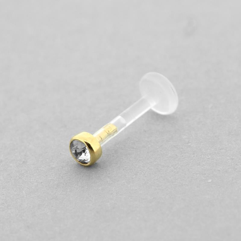 Bioplast Labret With Gold Zirconia Insert