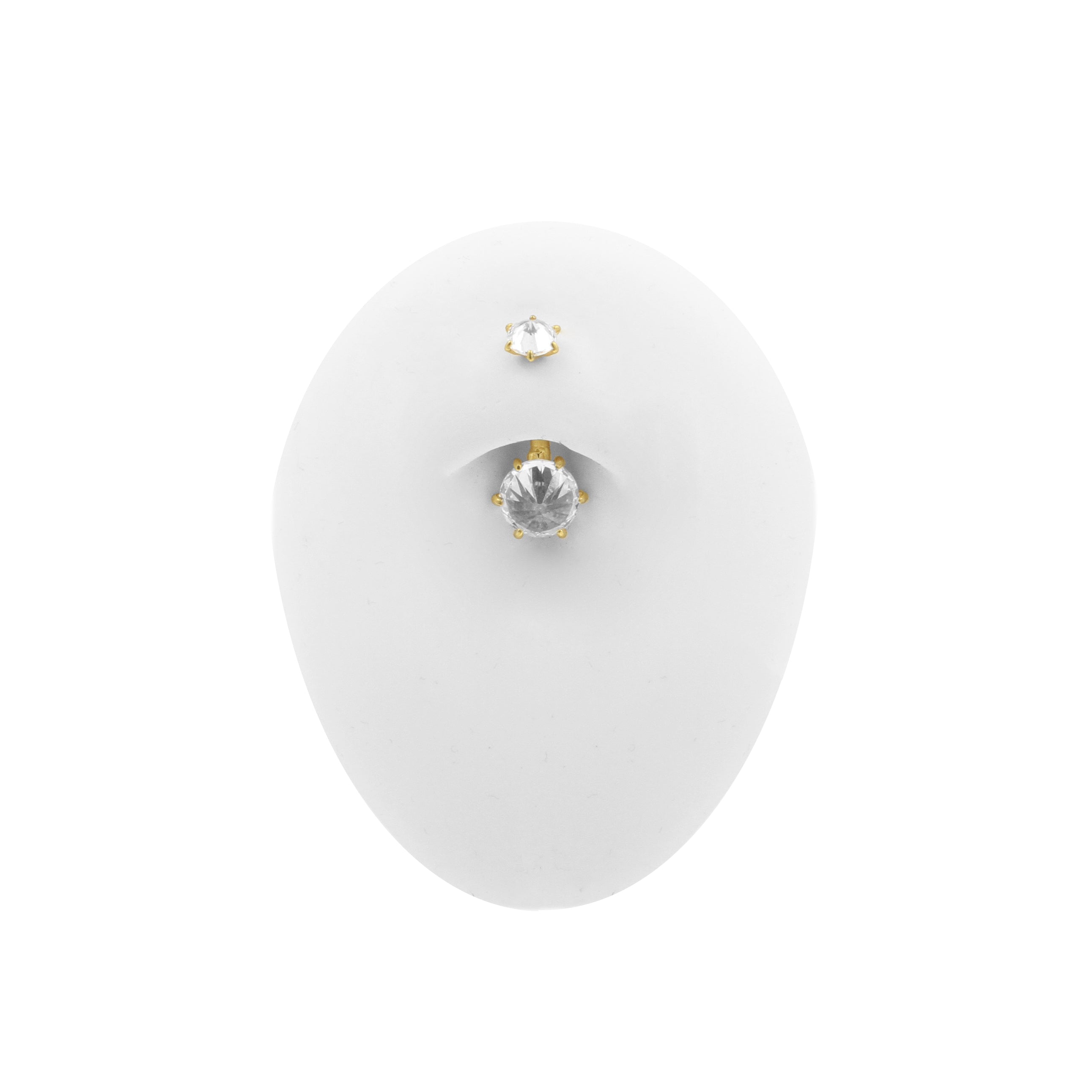 Surgical Steel Belly Bar With Premium Zirconia Gold