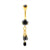 Surgical Steel Zirconia Belly Bar With Triple Dangle Gold