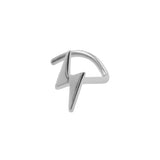 Titanium Nose Stud With Flash Silver