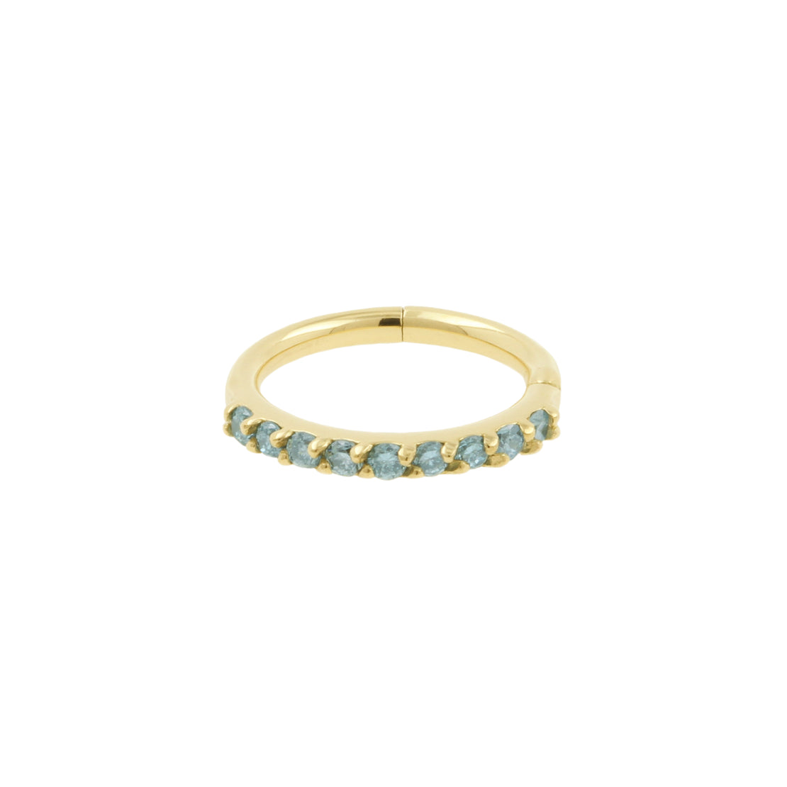 18 Karat Gold Nose Click Ring With Diamonds