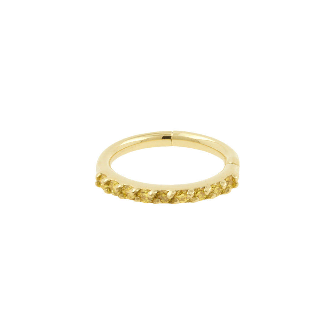 18 Karat Gold Nose Click Ring With Diamonds