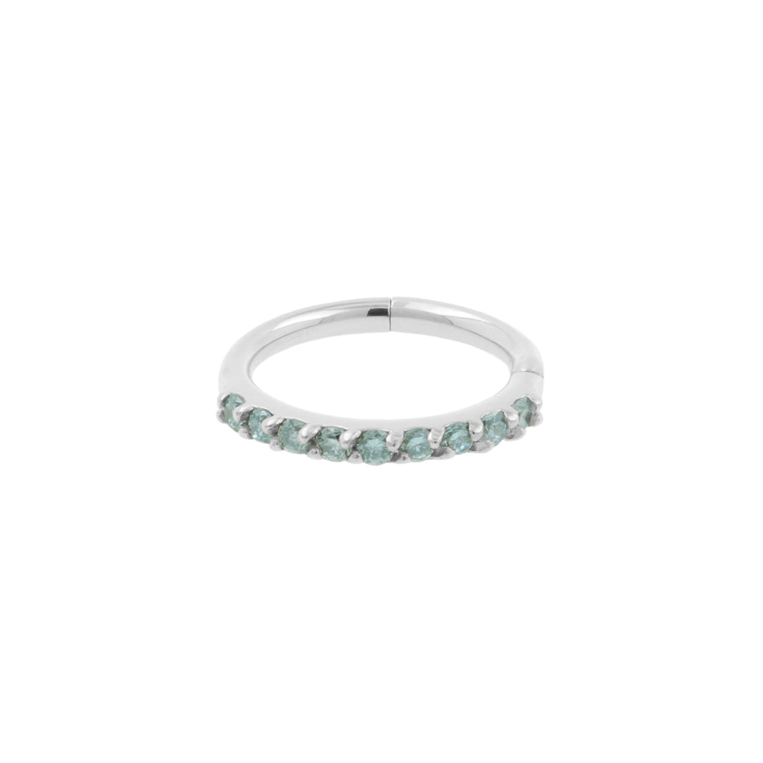 18 Karat White Gold Nose Click Ring With Diamonds