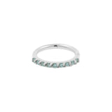 18 Karat White Gold Nose Click Ring With Diamonds