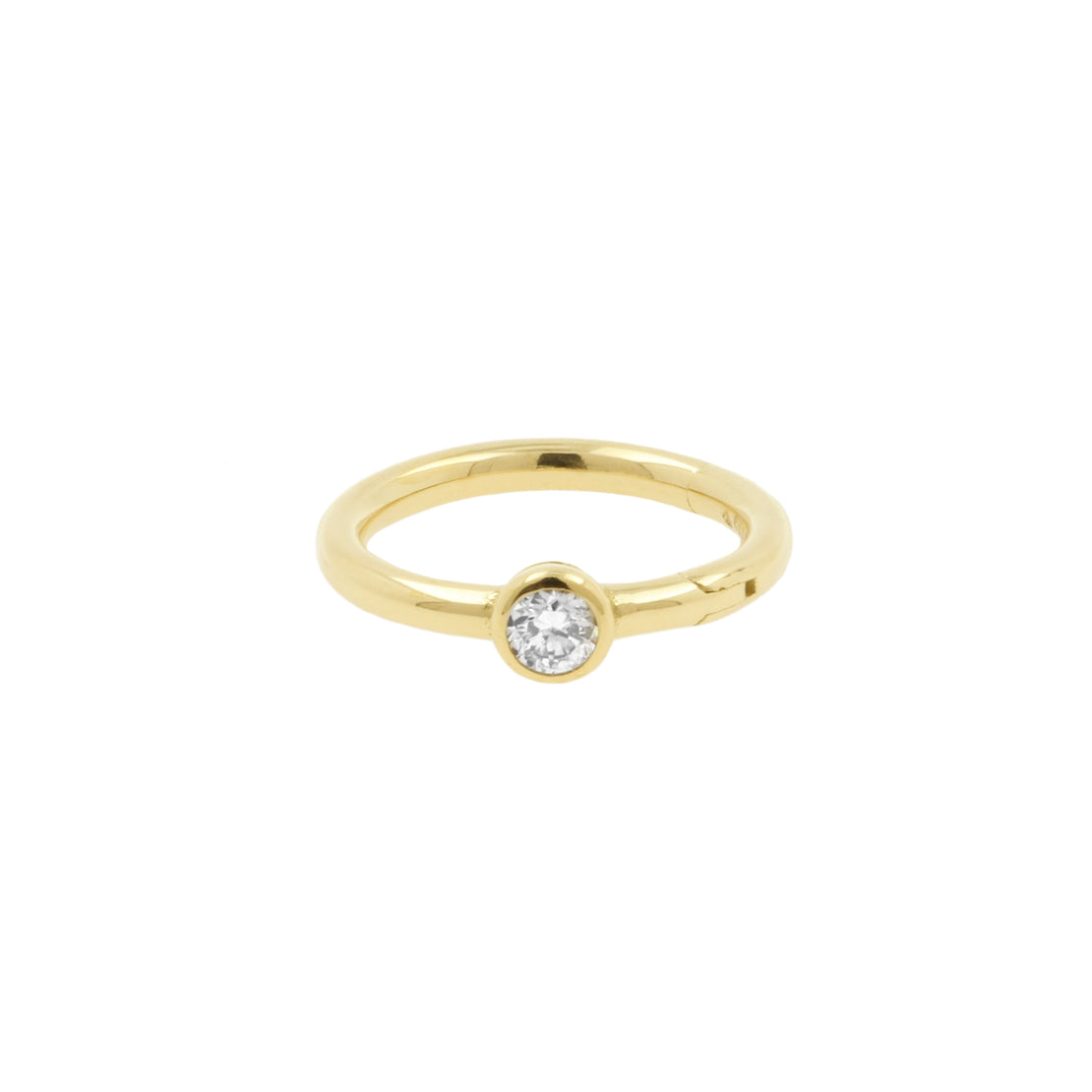 18 Karat Gold Nose Click Ring With Diamond