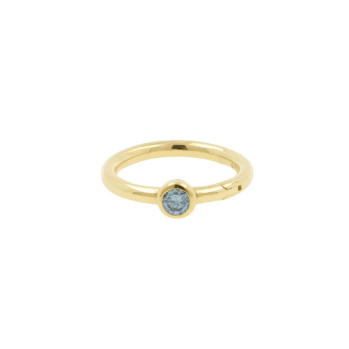 18 Karat Gold Nose Click Ring With Diamond