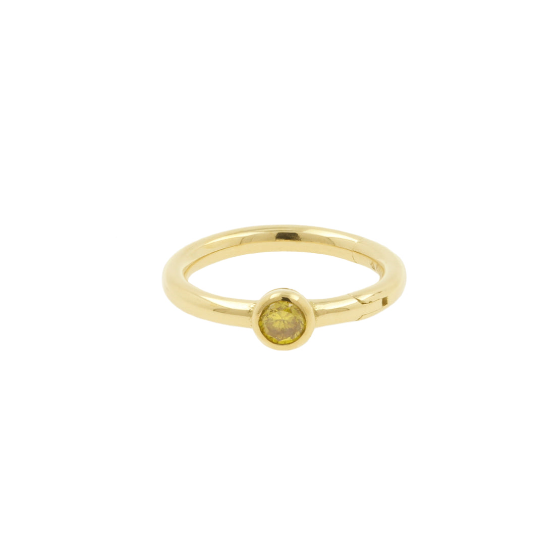 18 Karat Gold Nose Click Ring With Diamond
