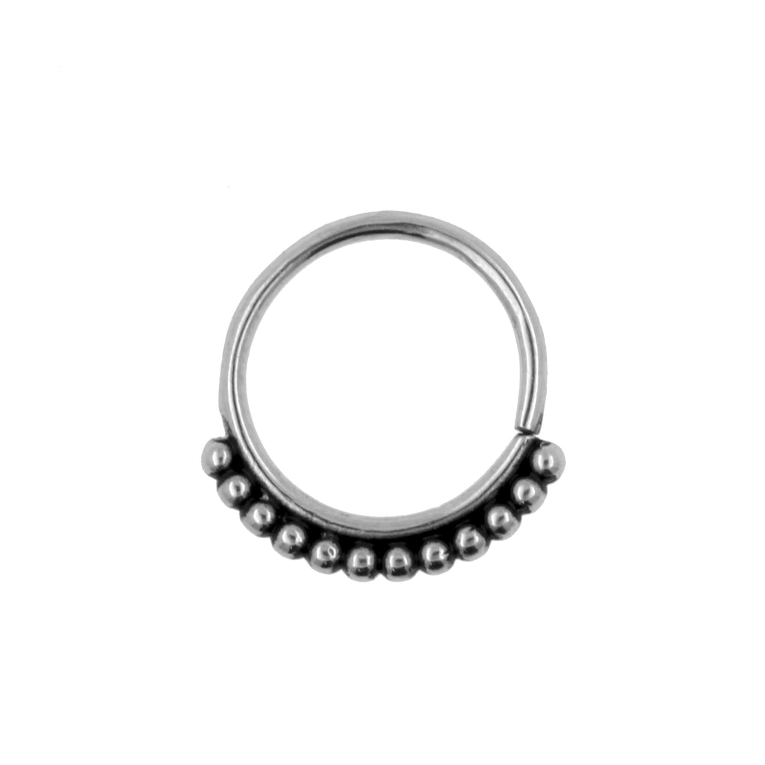 Surgical Steel Continuous Ring - Vintage Dots Silver